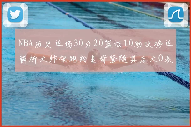 NBA历史单场30分20篮板10助攻榜单解析大帅领跑约基奇紧随其后大O表现不俗