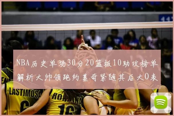 NBA历史单场30分20篮板10助攻榜单解析大帅领跑约基奇紧随其后大O表现不俗